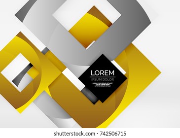 Cuadraba formas geométricas en un espacio 3d de color gris claro. Fondo abstracto vectorial