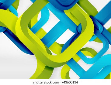 Squares geometric shapes in light grey 3d space. Vector abstract background