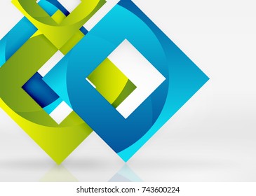 Cuadraba formas geométricas en un espacio 3d de color gris claro. Fondo abstracto vectorial