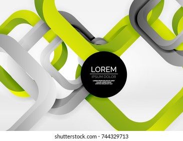 Squares geometric shapes in light grey 3d space. Vector abstract background