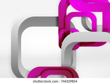 Cuadraba formas geométricas en un espacio 3d de color gris claro. Fondo abstracto vectorial