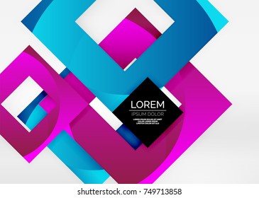 Quadriert geometrische Formen in hellgrauem 3D-Raum. Abstrakter Vektorhintergrund