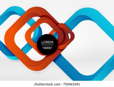 Quadriert geometrische Formen in hellgrauem 3D-Raum. Abstrakter Vektorhintergrund