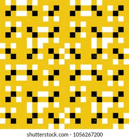 Squares geometric vector seamless pattern. Simple shapes with textured surface.
