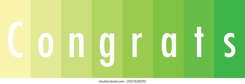 squares green monochrome color with words congrats, congrats words vector illustration, isolated on white background.