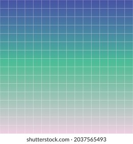 Squares. Grid. Gradient. Blue and green colors. Beautiful minimalistic aesthetic. Extremely high quality image. Spring vibes. Vector.