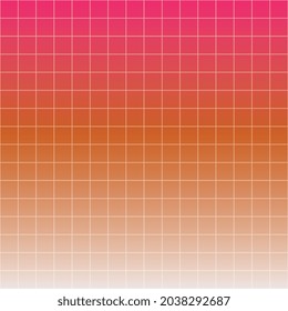 Squares. Grid. Gradient. Bright pink and orange colors. Beautiful minimalistic aesthetic. Extremely high quality image. Spring vibes. Vector.