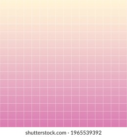 Squares. Grid. Gradient. Paper sticker pin. Soft pink and yellow colors. Beautiful minimalistic aesthetic. Extremely high quality image. Spring vibes. Vector.