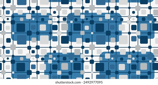 Squares in a grid, a stylish simple minimalist pattern in blue.