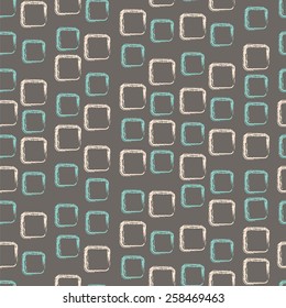 Squares in grunge style. Seamless pattern