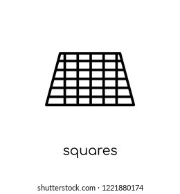 squares icon. Trendy modern flat linear vector squares icon on white background from thin line Geometry collection, outline vector illustration