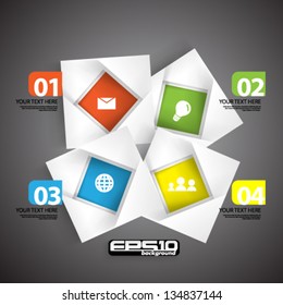 Squares and icons, Modern Vector Design - eps10 Background