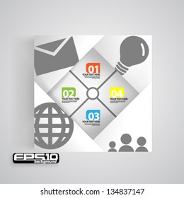Squares and icons, Modern Vector Design - eps10 Background