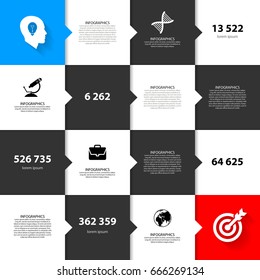 Squares for infographic. Template for diagram, graph, presentation and chart. Business concept. Vector illustration