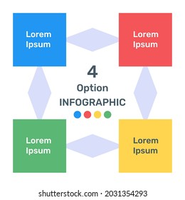 Quadrate eines Infografik-Vorlagensymbols mit flachem Premium-Vektorgrafik