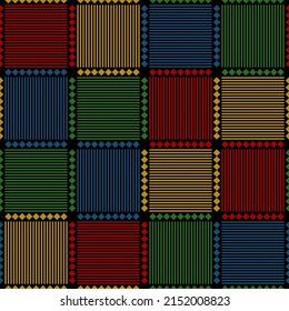 squares, lines and rhombus. geometric repetitive background. vector seamless pattern. fabric swatch. wrapping paper. continuous print. abstract illustration. design template for home decor, textile