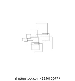 Quadrate Linien, Technologie, geometrisches Symbol, einfaches Logo, Vektorgrafik