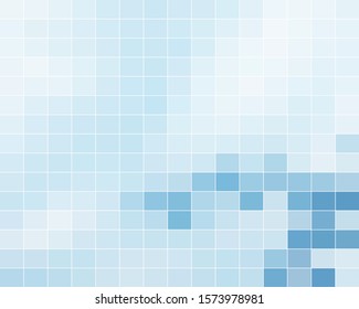 Squares mosaic on blue background