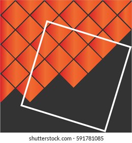 Squares on Squares Graphic Background Orange