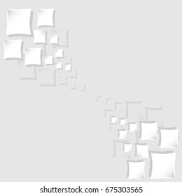 Squares on gray background. Vector background.