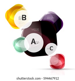 Squares on white with sample text. Geometric futuristic abstract background