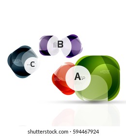 Squares on white with sample text. Geometric futuristic abstract background