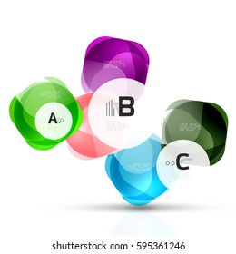 Squares on white with sample text. Geometric futuristic abstract background