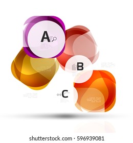 Squares on white with sample text. Geometric futuristic abstract background