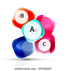Squares on white with sample text. Geometric futuristic abstract background