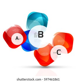 Squares on white with sample text. Geometric futuristic abstract background