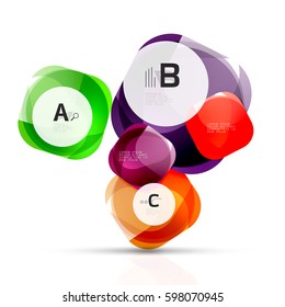Squares on white with sample text. Geometric futuristic abstract background