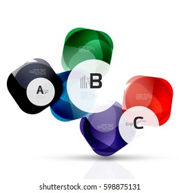 Squares on white with sample text. Geometric futuristic abstract background
