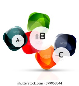 Squares on white with sample text. Geometric futuristic abstract background