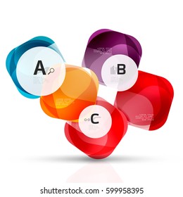 Squares on white with sample text. Geometric futuristic abstract background