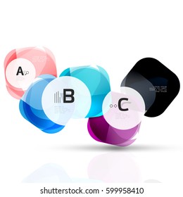Squares on white with sample text. Geometric futuristic abstract background