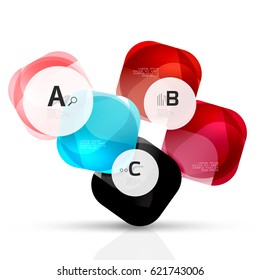 Squares on white with sample text. Geometric futuristic abstract background