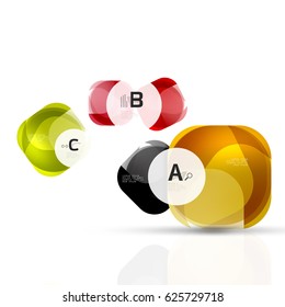Quadrados no branco com texto de amostra. Fundo geométrico abstrato futurista
