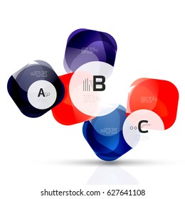 Squares on white with sample text. Geometric futuristic abstract background