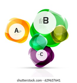 Squares on white with sample text. Geometric futuristic abstract background