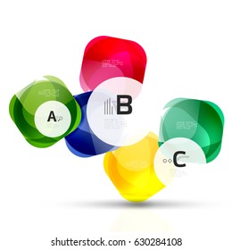 Squares on white with sample text. Geometric futuristic abstract background
