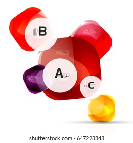 Squares on white with sample text. Geometric futuristic abstract background