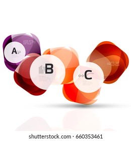 Squares on white with sample text. Geometric futuristic abstract background