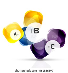 Squares on white with sample text. Geometric futuristic abstract background