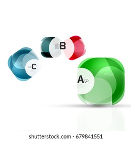 Squares on white with sample text. Geometric futuristic abstract background
