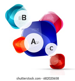 Squares on white with sample text. Geometric futuristic abstract background