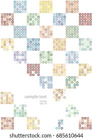 squares outlines mosaic background, bright vector squares isolated on white background with place for your text