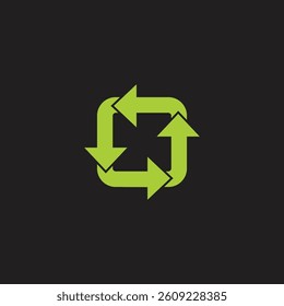 squares overlapping green recycles arrow vector 