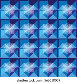 Squares pattern royal blue design