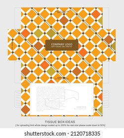 Squares Pattern Tissue Box Concept, Template For Business Purpose. Place Your Text And Logo And Ready To Go For Print