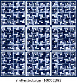 Squares with  patterns inside. Tiles with illustrations.